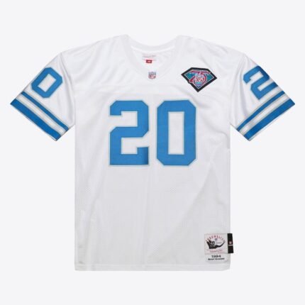 Men's Barry Sanders White Detroit Lions 1994 Jersey
