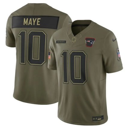 New England Patriots Drake Maye Nike 2025 Salute To Service NFL Limited Jersey