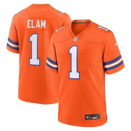 Jason Elam Denver Broncos Nike Mile High Collection 1977 Throwback Retired Game Jersey - Orange