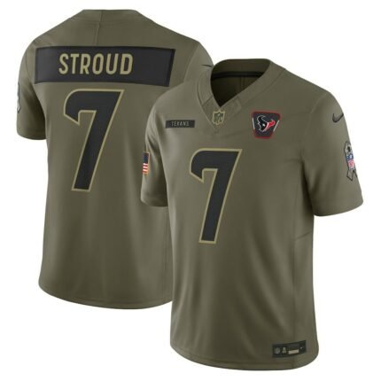 Men's Houston Texans C.J. Stroud Nike Olive 2025 Salute to Service Limited Jersey