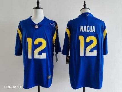 Men's San Louis Rams Puka Nacua Jersey-Blue